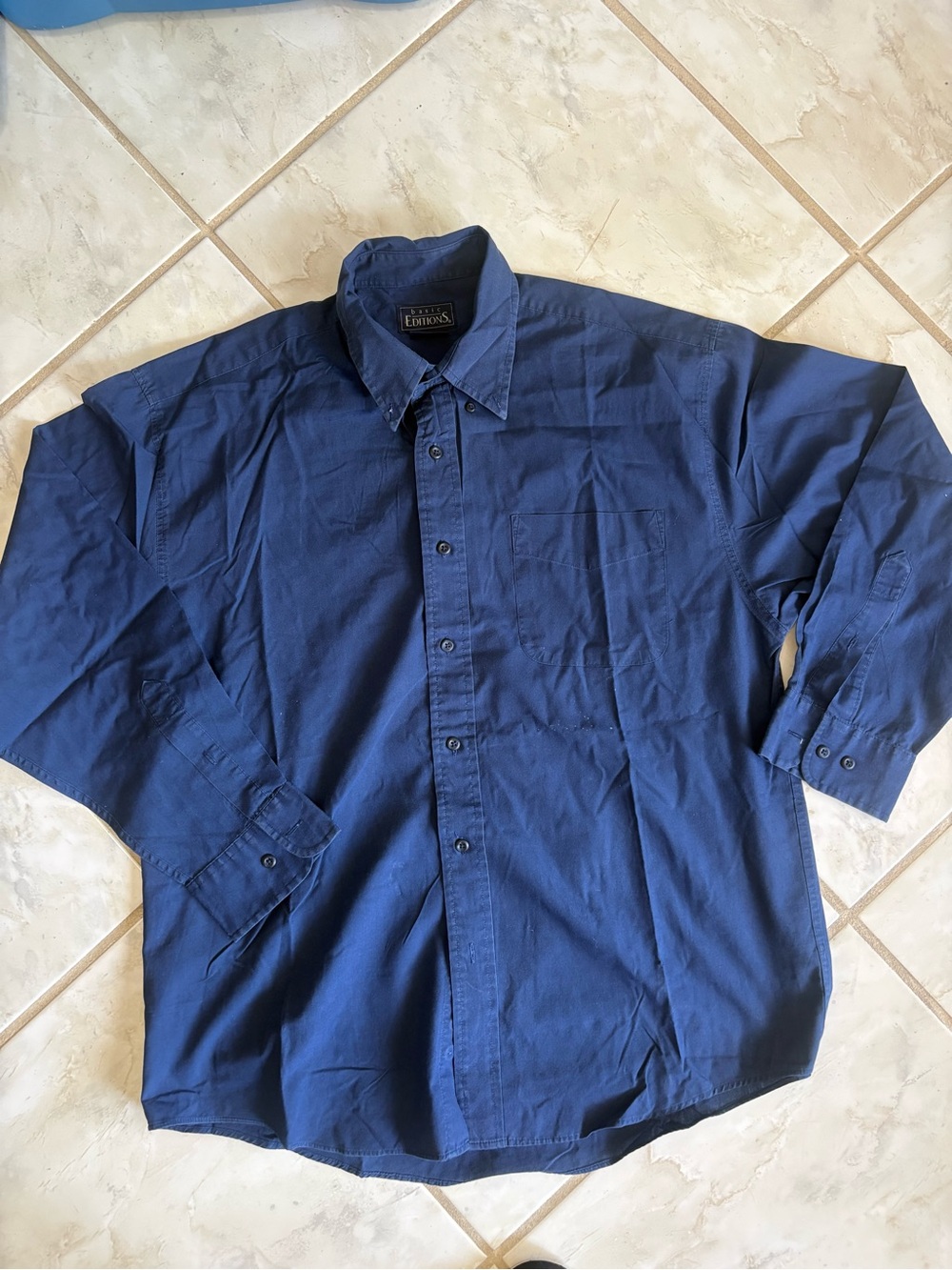 Basic Editions Men's Navy Button-Up Shirt